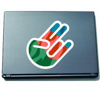 The Shocker Main Autocollant Laptop Skin 297 x 205 mm Contour blanc avec drapeau Turquie