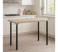 The Shopfitting Shop Lot de 4 pieds de table réglables en métal noir 710 mm - 740 mm - Pieds de meubles en acier robuste pour plans de travail de cuisine, bureau, armoires et barres de petit-déjeuner