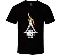 The Show Must Go on T-Shirt Graphic Tee for Men Black XL