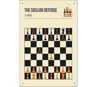 The Sicilian Defense Chess Opening Vintage Book Cover Poster Style Art Print 20,3 x 30,5 cm Décoration murale amusante