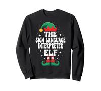 The Sign Language Interprète Elfe Amusant Noël Assorti Sweatshirt