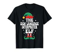 The Sign Language Interprète Elfe Amusant Noël Assorti T-Shirt