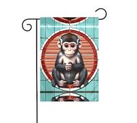 The Silent Monkey Drapeau de décoration extérieure, drapeau de jardin à suspendre, petit drapeau de jardin, drapeau de Noël d'hiver extérieur 30,5 x 45,7 cm