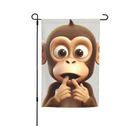 The Silent Monkey Drapeau de jardin 30,5 x 45,7 cm vertical double face Drapeau de bienvenue pour les vacances saisonnières Décoration extérieure