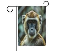 The Silent Monkey Drapeau de jardin Maison Pelouse Panneau de bienvenue Bannière double face Petits drapeaux personnalisés pour piscine, cour, extérieur Décoration murale 32,6 x 48,5 cm