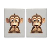 The Silent Monkey Étui de passeport imprimé pour passeport de voyage, housse de protection pour cartes de voyage, étui portefeuille avec blocage RFID, étui pour cartes en cuir pour homme et femme, le