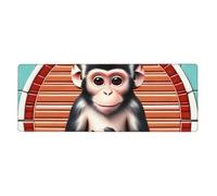 The Silent Monkey Grand tapis de souris avec bords cousus, clavier et tapis de souris pour joueurs, bureau et maison (80 x 30 cm).
