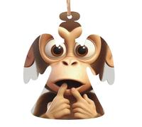 The Silent Monkey Lot de 4 décorations de Noël en bois à suspendre pour sapin de Noël en forme d'ange pour le Nouvel An, les fêtes