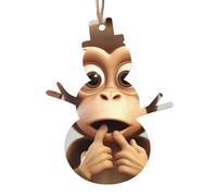 The Silent Monkey Lot de 6 décorations de Noël en bois à suspendre pour sapin de Noël en forme de bonhomme de neige pour le Nouvel An, les fêtes