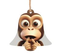 The Silent Monkey Lot de 6 décorations de Noël en bois à suspendre pour sapin de Noël en forme de cloche pour le Nouvel An, les fêtes