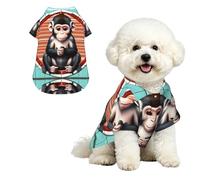 The Silent Monkey M Chemise hawaïenne pour petits chiens - Jolie tenue d'été pour la plage - Vêtement doux et respirant avec boutons