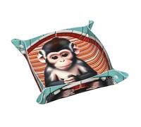 The Silent Monkey Plateau de rangement en cuir pour petits articles et cosmétiques