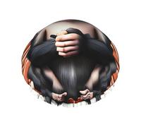 The Silent Monkey Print Bonnet de douche double couche avec doublure élastique Idéal pour la maison, le spa, l'hôtel et les voyages