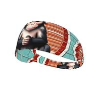 The Silent Monkey Print Elastic Exercise Headband - Fashion Sports Headwear for Summer, Cyclisme, Yoga, etc