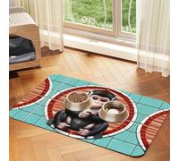 The Silent Monkey Print Tapis d'alimentation absorbant pour animal domestique 40 x 60 cm