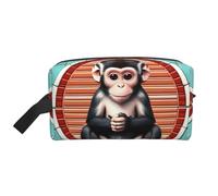 The Silent Monkey Print Trousse de toilette pour homme, trousse de toilette de voyage, grande capacité pour femme, blanc, Taille unique