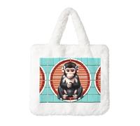 The Silent Monkey Sac à main en peluche pour femme - Automne/hiver Sac à bandoulière Pochette porte-monnaie