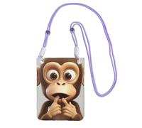 The Silent Monkey Sac à main pour téléphone portable pour femme, pochette pour téléphone portable, sac portefeuille avec bandoulière noire, pochette de voyage, violet, taille unique