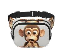 The Silent Monkey Sac banane pour femme - Imperméable et réglable - Sac banane tendance et décontracté - Pour la course à pied, l'entraînement, la randonnée, les voyages - Noir - Taille unique, Noir ,