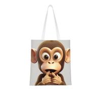 The Silent Monkey Sac fourre-tout pour femme, sacs à bandoulière en toile avec poches, sac de courses mignon réutilisable