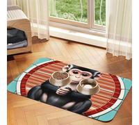 The Silent Monkey Set de table en cuir absorbant pour animal domestique 30 x 45 cm Beau design pour gamelle de chat et chien