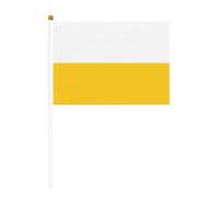 The Silesian Flag Lot de 6 petits drapeaux sur bâtons - Durable 14 x 21 cm - Mini drapeaux pour cour, jardin et décoration extérieure