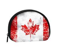 The Silesian Flag Porte-monnaie - Mini porte-monnaie pour pièces de monnaie, clés, rouge à lèvres et essentiels avec fermeture éclair, Drapeau rétro du Canada, One Size, Tendance