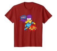 The Simpsons Bart Simpson Bartman Super Hero Sound Effects T-Shirt, Enfant, Canneberge, 4 Ans
