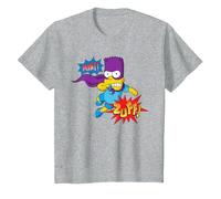 The Simpsons Bart Simpson Bartman Super Hero Sound Effects T-Shirt, Enfant, Gris Chiné, 12 Ans