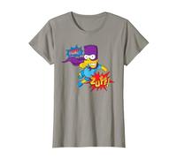 The Simpsons Bart Simpson Bartman Super Hero Sound Effects T-Shirt, Femme, Ardoise, S
