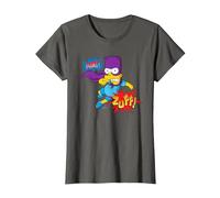 The Simpsons Bart Simpson Bartman Super Hero Sound Effects T-Shirt, Femme, Asphalte, S