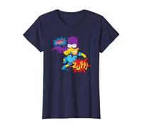 The Simpsons Bart Simpson Bartman Super Hero Sound Effects T-Shirt, Femme, Bleu Marine, S