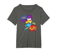 The Simpsons Bart Simpson Bartman Super Hero Sound Effects T-Shirt, Femme Grandes Tailles, Asphalte, 5X