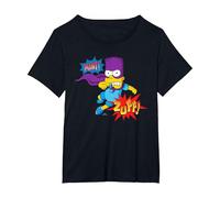 The Simpsons Bart Simpson Bartman Super Hero Sound Effects T-Shirt, Femme Grandes Tailles, Noir, 1X