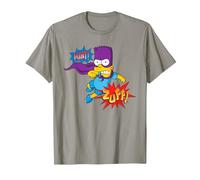 The Simpsons Bart Simpson Bartman Super Hero Sound Effects T-Shirt, Homme, Ardoise, S