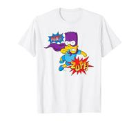 The Simpsons Bart Simpson Bartman Super Hero Sound Effects T-Shirt, Homme, Blanc, S