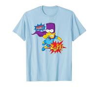 The Simpsons Bart Simpson Bartman Super Hero Sound Effects T-Shirt, Homme, Bleu Céleste, L