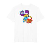 The Simpsons Bart Simpson Bartman Super Hero Sound Effects T-Shirt, Homme Grandes Tailles, Blanc, 5X Tall