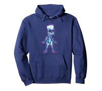 The Simpsons Bart Simpson Way in Trouble X-Ray Sweat à Capuche, Unisexe pour Adultes, Bleu Marine, XL
