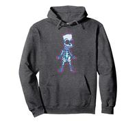 The Simpsons Bart Simpson Way in Trouble X-Ray Sweat à Capuche, Unisexe pour Adultes, Chiné Foncé, XL