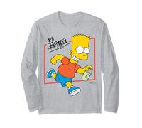 The Simpsons El Barto Bart Running & Smiling Dark Text Manche Longue