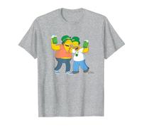The Simpsons Homer and Barney Cheers to St. Patrick’s Day T-Shirt, Homme, Gris Chiné, 4XL