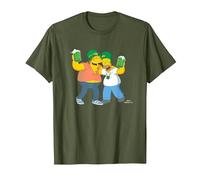 The Simpsons Homer and Barney Cheers to St. Patrick’s Day T-Shirt, Homme, Olive, XL
