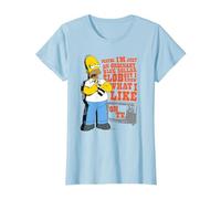 The Simpsons Homer Simpson Just an Ordinary Blue Collar Slob T-Shirt, Femme, Bleu Céleste, XS