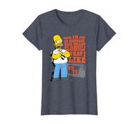 The Simpsons Homer Simpson Just an Ordinary Blue Collar Slob T-Shirt, Femme, Bleu Chiné, M