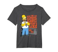 The Simpsons Homer Simpson Just an Ordinary Blue Collar Slob T-Shirt, Femme Grandes Tailles, Chiné Foncé, 3X