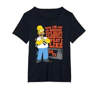 The Simpsons Homer Simpson Just an Ordinary Blue Collar Slob T-Shirt, Femme Grandes Tailles, Noir, 5X