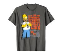 The Simpsons Homer Simpson Just an Ordinary Blue Collar Slob T-Shirt, Homme, Asphalte, 4XL