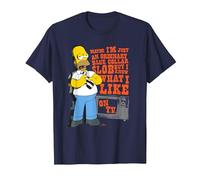 The Simpsons Homer Simpson Just an Ordinary Blue Collar Slob T-Shirt, Homme, Bleu Marine, 6XL