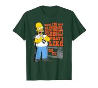 The Simpsons Homer Simpson Just an Ordinary Blue Collar Slob T-Shirt, Homme, Vert Forêt, M